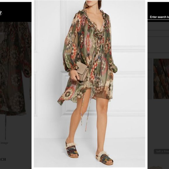 Auc New Chloe Cutout Ruffle-Trimmed Silk Dress - Picture 7 of 10